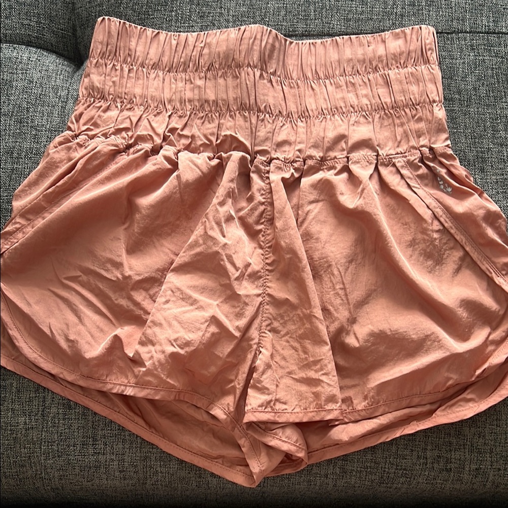 FP Movement High Waist Pink Shorts with Elastic Waistband